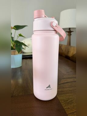 POWCAN Pink Insulated Water Bottle with Carry Handle